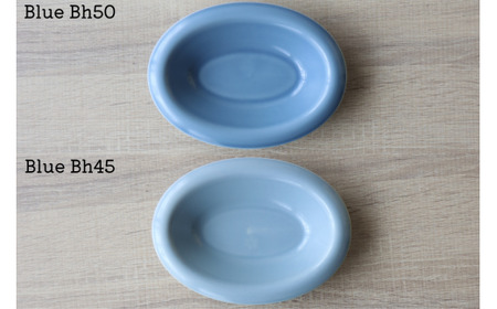 有田焼 with glaze Oval Bowl Sサイズ ブルー2色セット オーバル デザート皿 スイーツ皿 お皿 ボウル 小鉢 楕円 食器 水色 山忠 A24-75