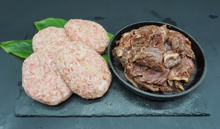 （冷凍） 国産牛100％ ハンバーグ 600g 特製たれ漬け ハラミ 600g ／ 歩商事 焼肉 自家製タレ 贈答用 ギフト お弁当 奈良県 田原本町