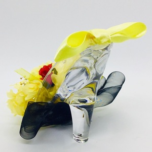 プリザーブドフラワー fleur misakiのガラスの靴シリーズ 「プリンセスのガラスの靴、真実の愛 ハッピーイエロー」 ／ お祝い インテリア 雑貨 花 プレゼント ギフト 奈良県 田原本町