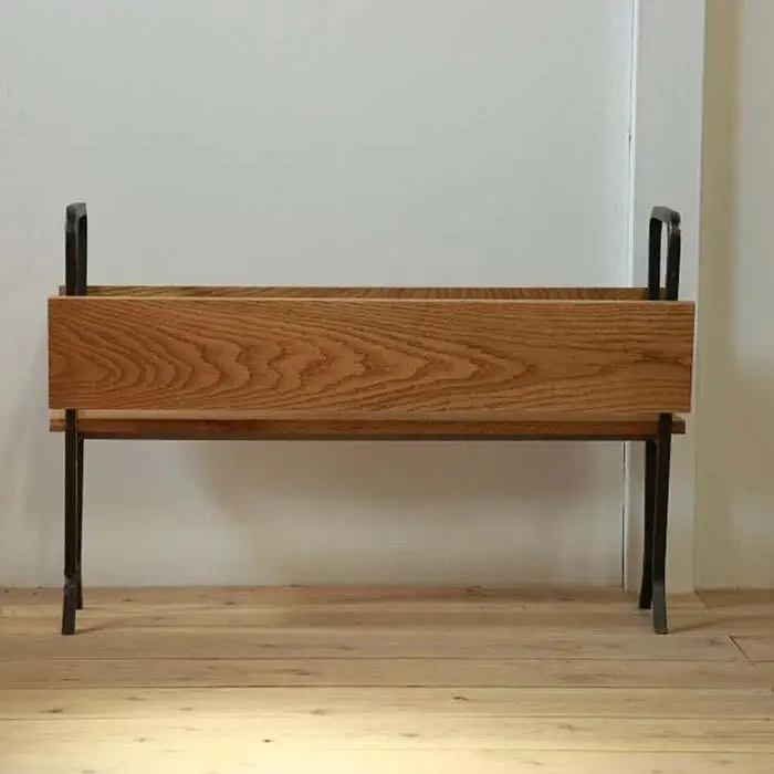 家具 アイアンとオークのプランター カバン置き