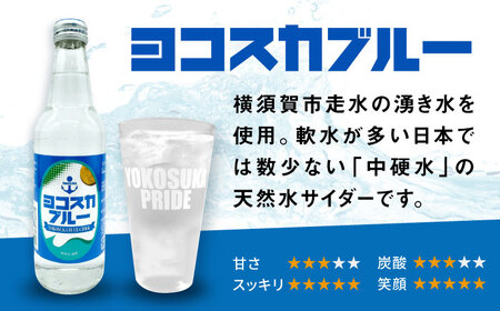 【全12回定期便】天然水サイダー ヨコスカブルー10本セット （340ml瓶×120本）地サイダー 天然水  ミネラルウォーター 国産 人気  サイダー  炭酸 横須賀【有限会社たのし屋本舗】 [AKAE016]