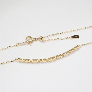 K18YG 0.50ct　バゲット＆ラウンドダイヤモンドラインネックレス　P2428