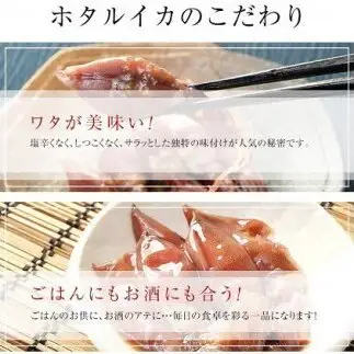 越中氷見屋　ホタルイカ沖漬け4種・甘酢漬け・素干し・魚醤干し（B1セット）　| ホタルイカ ほたるいか いか 珍味 沖漬け 醤油 柚子 味噌 辛 素干し 魚醤 甘酢 富山 富山湾 氷見 つまみ 酒の肴 瓶 冷凍 産地直送 無添加 特製 魚介 加工 詰め合わせ セット 