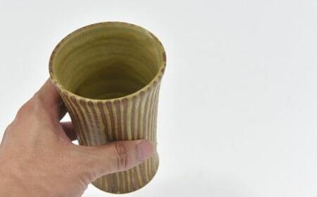 京焼 ビアグラス 遙白釉 木賊紋 ふち返り （ ピスタチオグリーン ）1個 ビール グラス コップ グリーン 緑 レンジ 食洗器 OK カップ 贈答 ギフト プレゼント