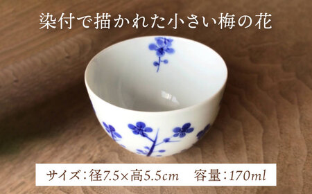 【美濃焼】染小梅 小さめ うす煎茶碗 5点 セット 【豊泉窯】 湯呑[TBT006]