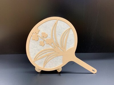 海老根うちわ【アサヒ研創】 工芸品 団扇 インテリア 