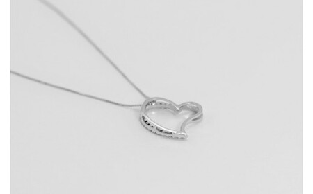 K18GW ダイヤ 21個 ハート ペンダントネック Islauth10 [slauth 山梨県 韮崎市 20743430] アクセサリー ネックレス ジュエリー ダイヤ シンプル おしゃれ ハートプレゼント ギフト 贈りもの 贈答