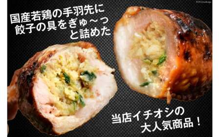 特製 炭火焼 手羽先餃子 たれ10本・塩コショウ10本 約1.3kg チキン 冷凍 [山本食肉 山梨県 韮崎市 20743412]