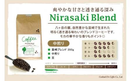 コーヒー 豆 【1949年創業ロースター】 韮崎ブレンド 200g [コクテール堂 山梨県 韮崎市 20743532]