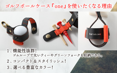 【10色（コンビ）から選べる】ゴルフボールケース”one”【ブラックベース・グリーン】