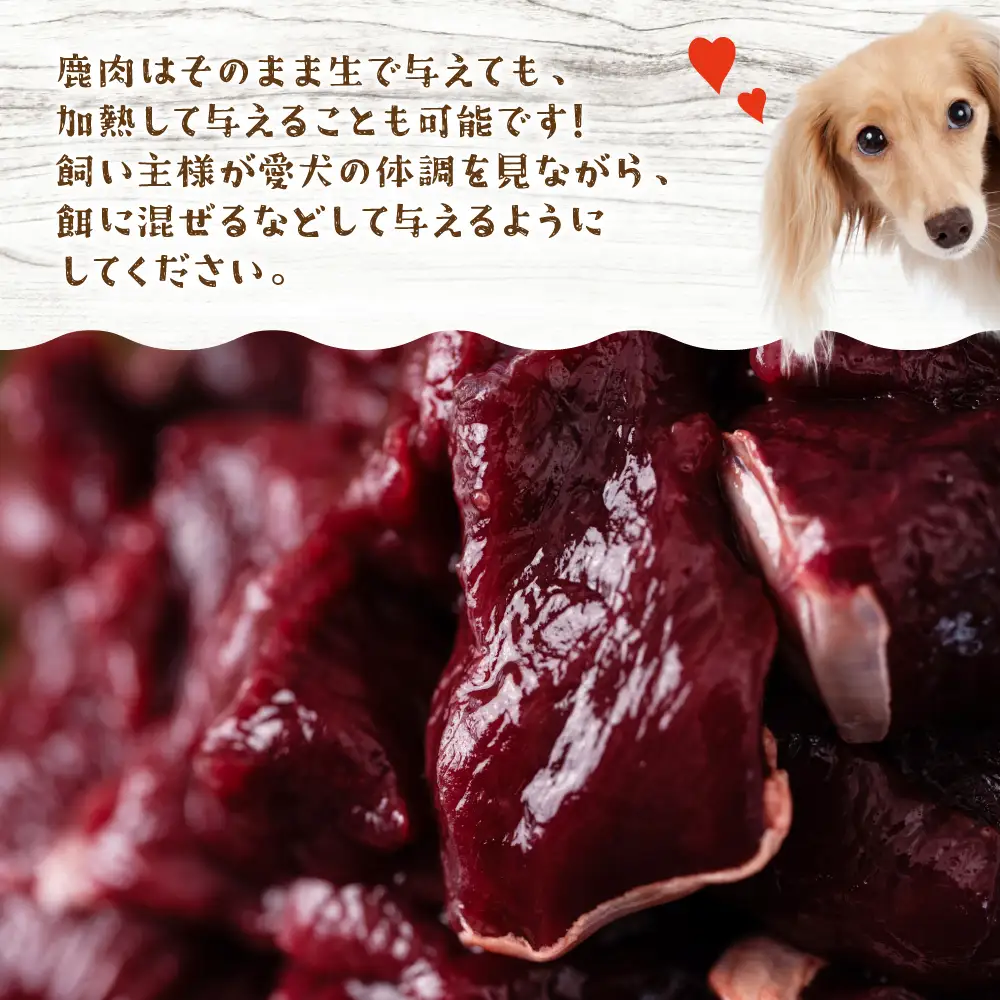 わんちゃん用 鹿生サイコロステーキ ジビエ 300g×3 計900g