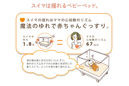 【配達日指定必要】ベビーベッド「スイマ」 振動 ベッド 入眠 睡眠 赤ちゃん ベビーベッド 夜泣き 対策 揺らす 福岡 志免