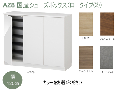 AZ8　国産シューズボックス（ロータイプ②）※開梱設置　【 シューズボックス 靴箱 オーダー サイズオーダー セミオーダー 国産 日本製 家具 収納家具 完成品 】