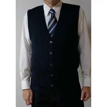 無地 メンズニット オープンベスト コン S寸 15220_装飾品・工芸品 男性・メンズ 洋服 _【1219162】