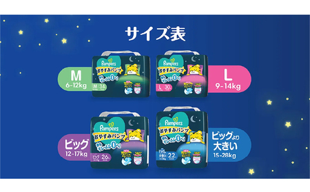パンパース おやすみパンツ 2パックと おしりふき 2パックベビー用品  紙おむつ 日用品 幼児 乳児 おねしょ防止パッド 夜用  M：34枚