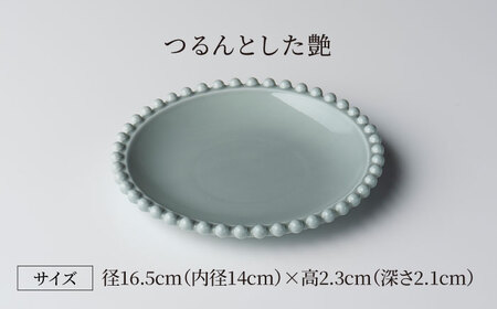 【美濃焼】ティアラ プレート 16cm アッシュグレー 2枚セット【Primitive陶舎花＊花】食器 ケーキ皿 パン皿 写真映え 洋風 ヨーロッパ風 カフェ風 かわいい おしゃれ [MFZ003]