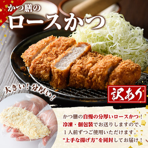 ＜訳あり＞かつ膳の厚切りロースかつ(5人前・個包装)とヒレかつ(計10枚・5枚×2P)冷凍 小分け とんかつ 豚カツ ロースカツ カツ 豚ロース ヒレカツ 豚肉 人気店 お弁当 惣菜【かつ膳】akn085-03