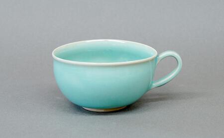 有田焼 翡翠スープ碗【梶原大敬 茂正工房】器 うつわ 食器 スープカップ 青磁 翡翠 青 作家 手仕事 ろくろ たっぷり スープ 電子レンジ対応 30000円 3万円 A30-788
