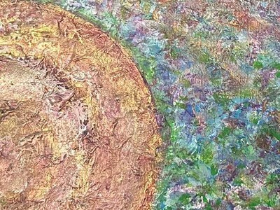 富士山溶岩パワーアート「紫富士の輝き」 絵画 アート