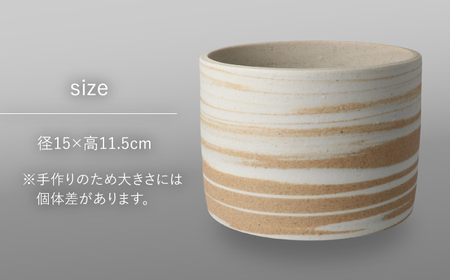 多治見市×春日井市コラボ【美濃焼】 MINO MAKELAY Lサイズ 鉢 赤土マーブル × 【日本有数のサボテンの生産地】 春日井市の名店 後藤サボテン 【井澤コーポレーション】[TBP164]