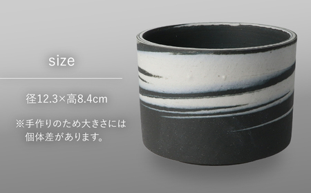 多治見市×春日井市コラボ【美濃焼】 MINO MAKELAY Mサイズ 鉢 黒土マーブル × 【日本有数のサボテンの生産地】 春日井市の名店 後藤サボテン 【井澤コーポレーション】[TBP165]