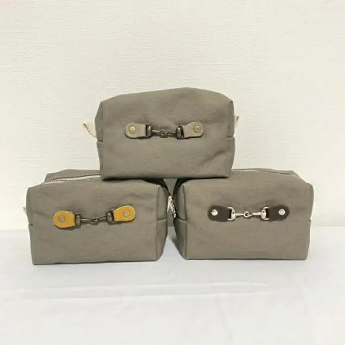 スクエアポーチ KHAKI ｜ ポーチ 小物入れ レディース 福島県