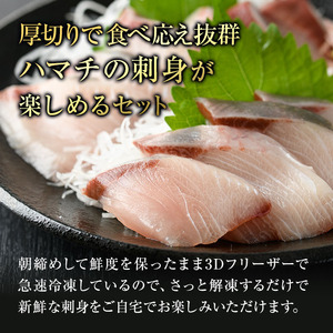 大分県産 ハマチ刺身セット (計400g・ハマチ100g×4皿、醤油ダレ30ml×4個) ハマチ 刺身 鮮魚 冷凍 養殖 国産 大分県 佐伯市【GO005】【(株)水元】
