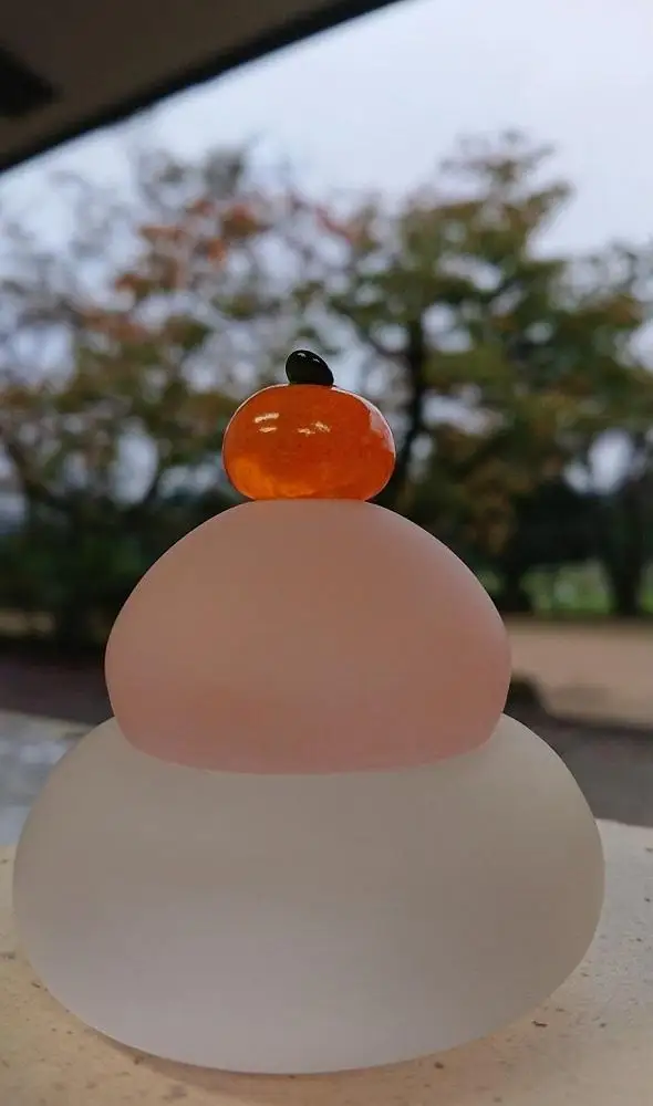 【ガラス】紅白お鏡餅（金澤ver）