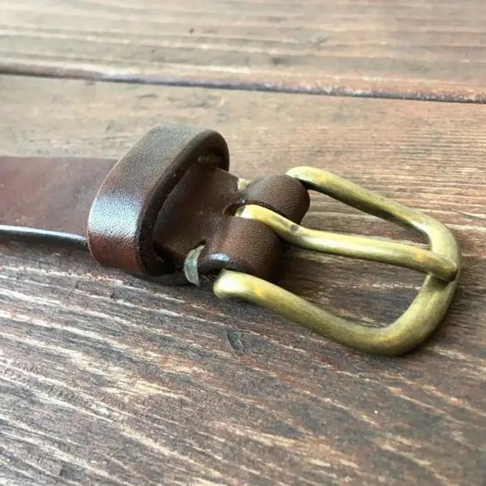 Original leather belt-Brown-Short