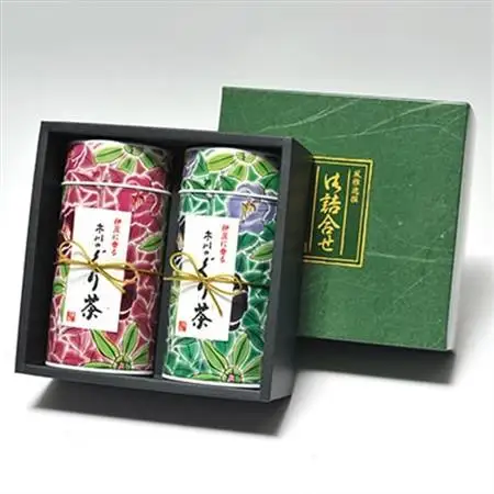ぐり茶九谷つばき缶2本セット_飲料・ドリンク 茶葉・ティーバッグ 茶 _【1014964】