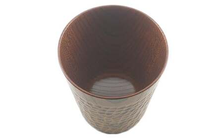 木工房矢吹のケヤキカップA( 彫刻入り 無垢 木製 コップ 漆 欅 )＜085-030＞