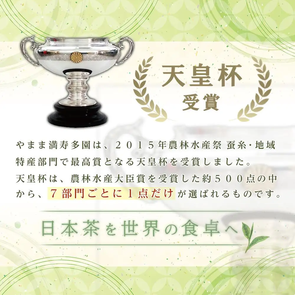 天皇杯受賞茶園 やままのお茶　特蒸し一番茶仕立　やぶきた茶