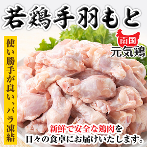 isa492 南国元気鶏手羽もと(計8kg・1kg×8P) 鶏肉 小分け 手羽元 鹿児島 国産 九州産 冷凍 唐揚げ グリル スープ カレー 煮物 バーベキュー BBQ【マルイ食品】
