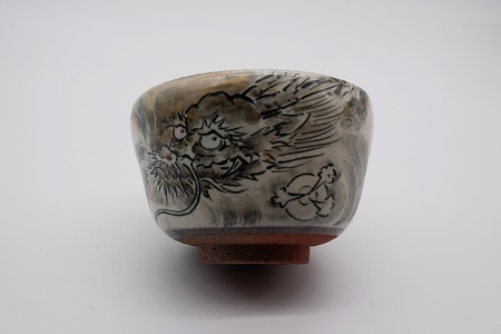 【清水焼】京絵付け茶碗（雲竜図）【199】