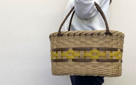 【ハンドメイド】クラフトかごバッグ ―黄色－籠 かご カゴ バッグ エコバッグ 手作り 手づくり かごバッグ カゴバック 籠バッグ かばん カバン ハンドメイドハンドメイドハンドメイドハンドメイド 鞄 【smo002】