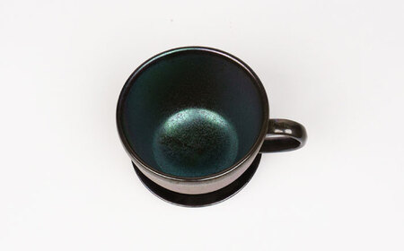 【美濃焼】コーヒーマグ ピーコック【BIJINTOUKI/美人窯】食器 マグカップ コップ コーヒーカップ 持ち手 取っ手 虹色 玉虫色 宇宙 送料無料[MDF012]