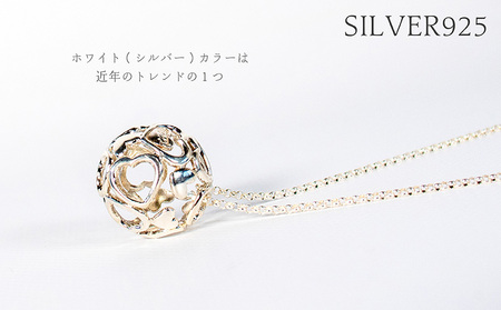 ハートクリスタル 大 SV925 ネックレス ジュエリー ギフト プレゼント アクセサリー【MO0042】