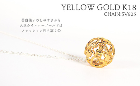 ハートクリスタル 大 K18YG ネックレス ジュエリー ギフト プレゼント アクセサリー【MO0033b】