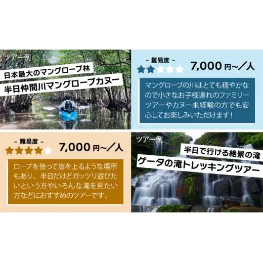 西表島 アクティビティ ツアーチケット 15,000円 