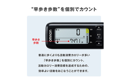 オムロン 活動量計 HJA-331T1-JBK 健康機器 電子機器 歩数 活動カロリー スマートフォンアプリ スマホアプリ 簡単管理 早歩き歩数 