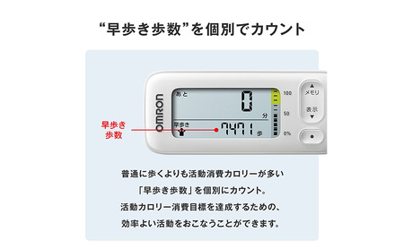オムロン 活動量計 HJA-331T1-JW 健康機器 電子機器 歩数 活動カロリー スマートフォンアプリ スマホアプリ 簡単管理 早歩き歩数 