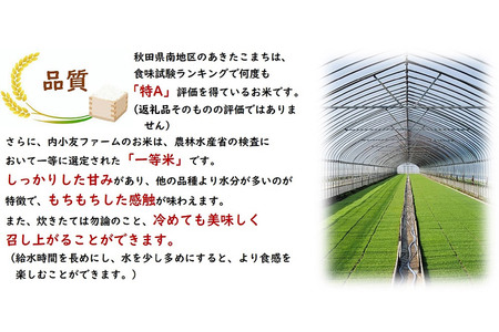 米 令和7年産 秋田県産あきたこまち 一等米 農家直送 玄米30kg 内小友ファーム