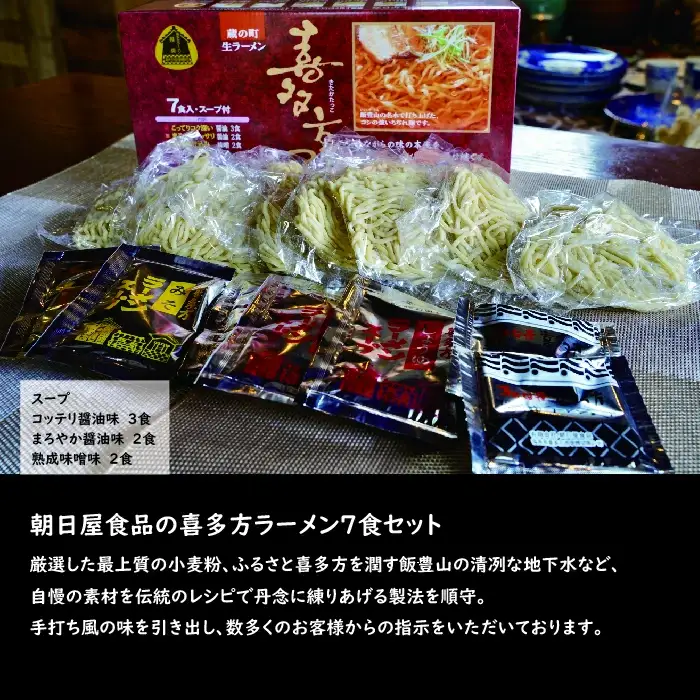 ラーメン丼レンゲ付と喜多方ラーメン7食セット　【07208-0070】