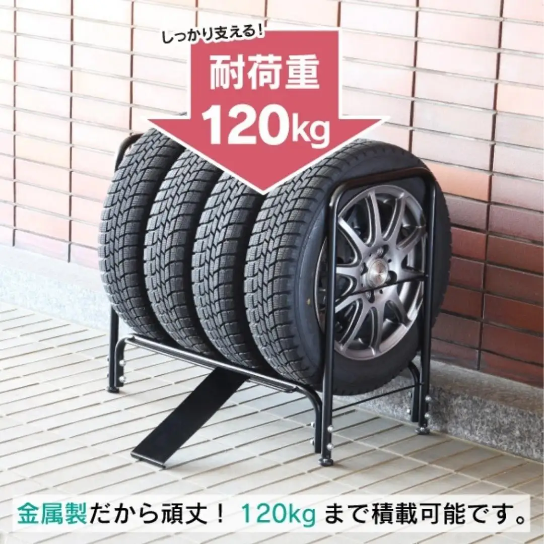 タイヤラック 軽タイプ カバー付き 燕三条製 [川口工器]