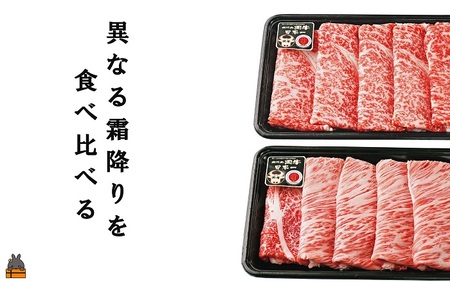  《和牛日本一獲得》5等級 これが!!鹿児島黒牛 2種の霜降りを食べ比べる「すき焼き」（リブロース300g＆カタロース300g) ( 5等級 黒牛 黒毛和牛 牛肉 日本一 全国和牛能力共進会 徳之島 奄美 鹿児島 すき焼き しゃぶしゃぶ スライス 肉汁 霜降り 食べ比べ オススメ プレミアム JA食肉かごしま )