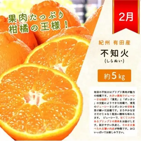 【発送月固定定期便】紀州和歌山産旬のフルーツセット(みかん・不知火・レモン)全3回【4005764】