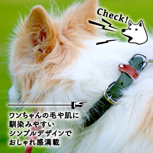 【 ペット 用 】 首輪 中型犬 Lサイズ カーキ 34-42cm ペット