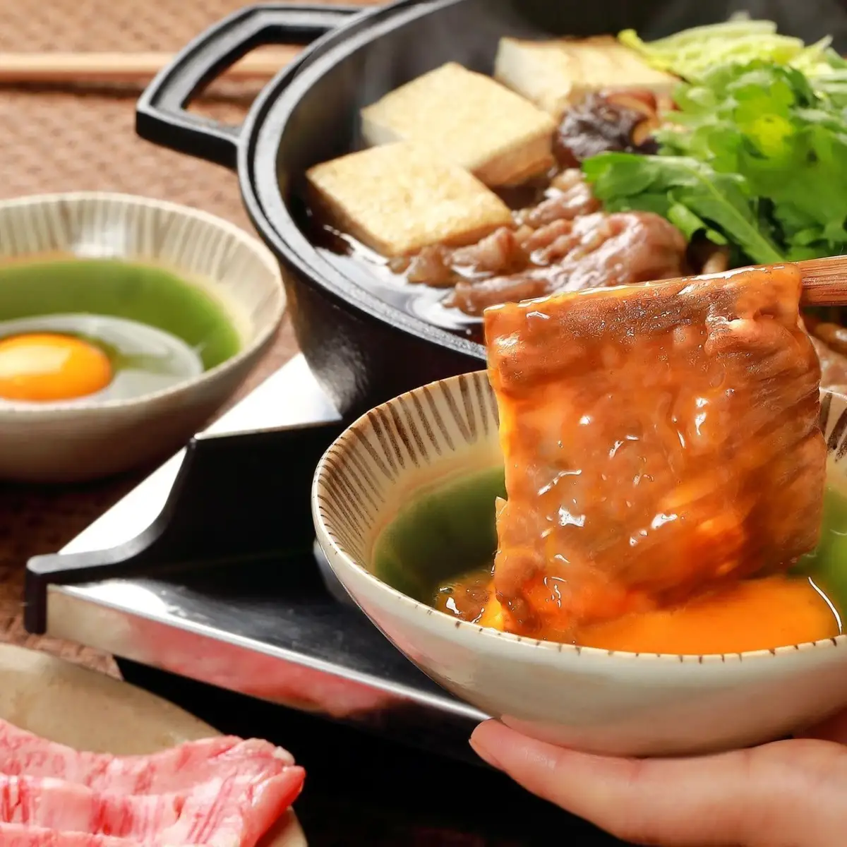 近江牛「かど萬」すき焼き用モモ肉 約550g 近江牛