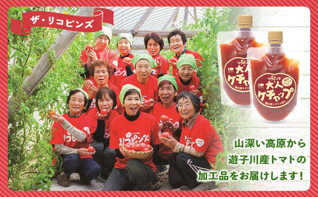 ＜ちょっぴりピリ辛で大人も満足！大人ケチャップ 4個セット＞ とまと 野菜 完熟 柚子胡椒 こしょう 調味料 辛口 パスタソース チリソース ギフト 贈り物 食べて応援 国産 特産品 遊子川ザ・リコピンズ 愛媛県 西予市【常温】『最短10営業日以内に発送予定』 SYR0004