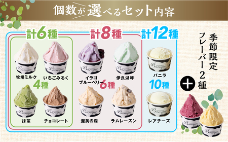 行列店のジェラート 人気のフレーバーセット 12個 ジェラート